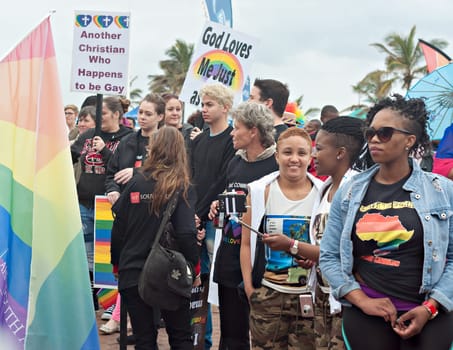DURBAN, SOUTH AFRICA - JULY 23, 2016: Gay Pride celebration and parade at North Beach
