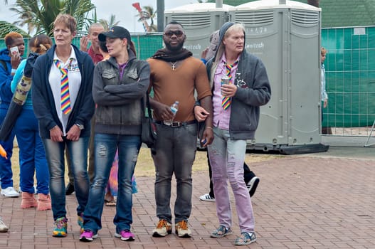 DURBAN, SOUTH AFRICA - JULY 23, 2016: Gay Pride celebration and parade at North Beach
