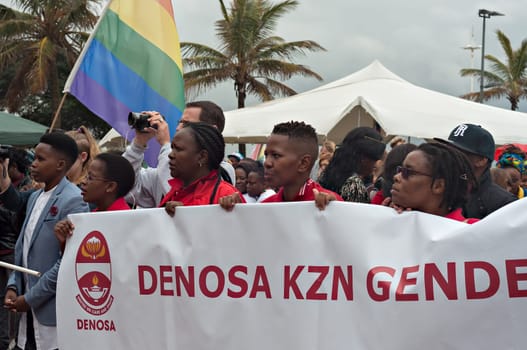 DURBAN, SOUTH AFRICA - JULY 23, 2016: Gay Pride celebration and parade at North Beach