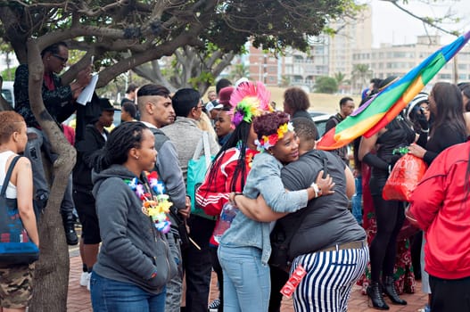 DURBAN, SOUTH AFRICA - JULY 23, 2016: Gay Pride celebration and parade at North Beach
