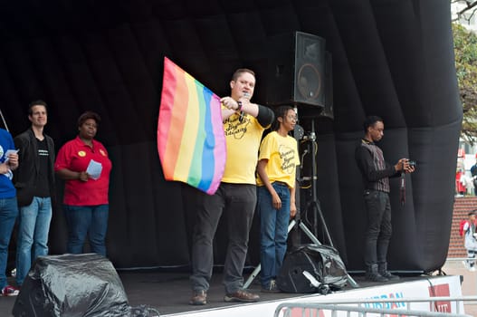DURBAN, SOUTH AFRICA - JULY 23, 2016: Gay Pride celebration and parade at North Beach