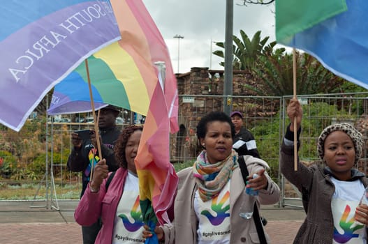 DURBAN, SOUTH AFRICA - JULY 23, 2016: Gay Pride celebration and parade at North Beach