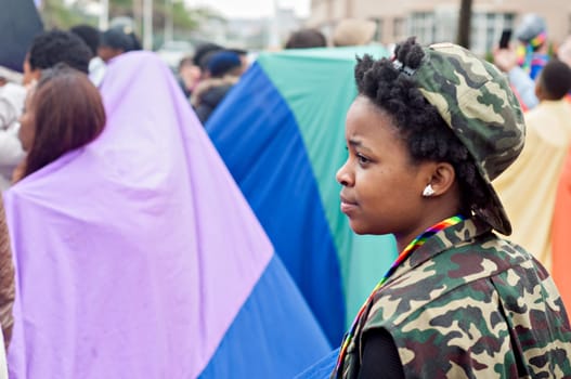 DURBAN, SOUTH AFRICA - JULY 23, 2016: Gay Pride celebration and parade at North Beach