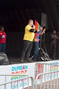 DURBAN, SOUTH AFRICA - JULY 23, 2016: Gay Pride celebration and parade at North Beach