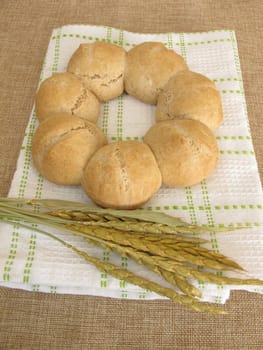 Roll wreath made of spelt flour