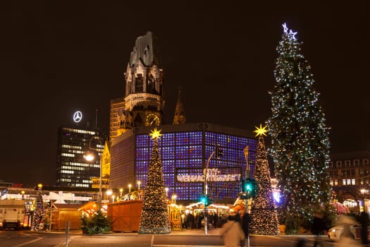 Christmas market at Gedaechtnischurch near zoo in Berlin