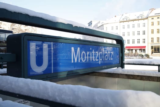 moritzplatz metro sign in berlin kreuzberg