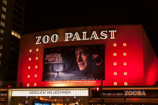 Zoo Palast cinema in Berlin with poster of Bridges of Spies