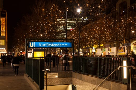 Station Kurfuerstendamm in Berlin at Christmas time