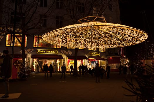 Kaethe Wohlfahrt store and christmas decoration at Kurfuerstendamm in Berlin