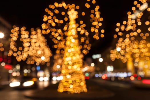 Christmas tree bokeh effect
