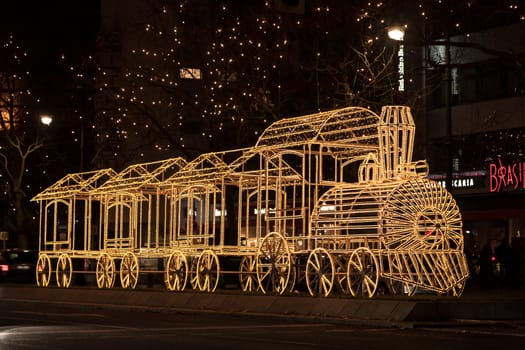 Christmas train lighting at Kurfuerstendamm in Berlin