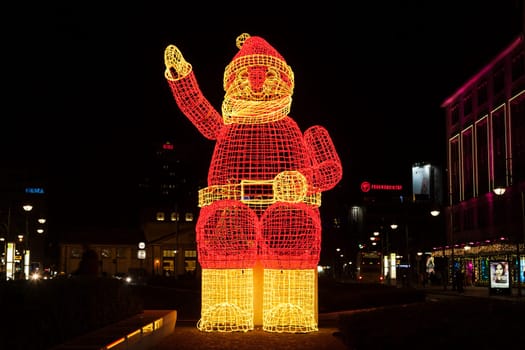 Santa Claus shining figure on Kurfürstendamm in Berlin