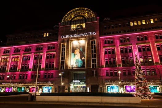 Department store of the West at Christmas time in Berlin