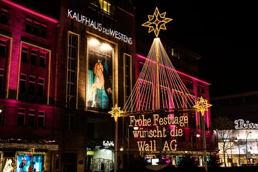 Department store of the West and advertising of Wall AG at Christmas time in Berlin