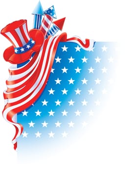 corner design element for Independence Day. 4th of July, American Independence Day celebration background. Elements related to American patriotism. This image is a vector illustration and can be scaled to any size without loss of resolution.