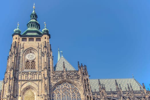 view of the st.vitus cathedral in prague,czech republic