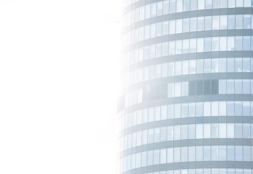 modern glass silhouettes of skyscrapers in the city with white gradient