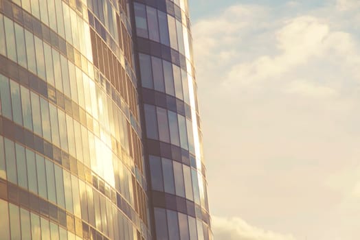vintage style photo of skyscrapers