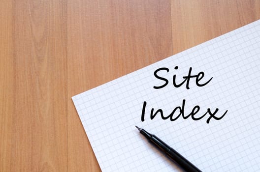 Site index text concept write on notebook