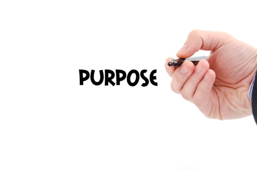Purpose text concept isolated over white background