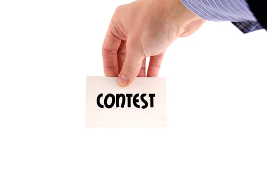 Contest text concept isolated over white background