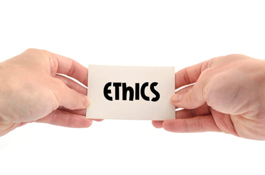 Ethics text concept isolated over white background