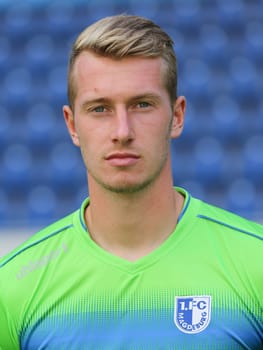 Goalkeeper Lukas Cichos in the squad 1. FC Magdeburg - 3. Football League - Squad season 2016/17