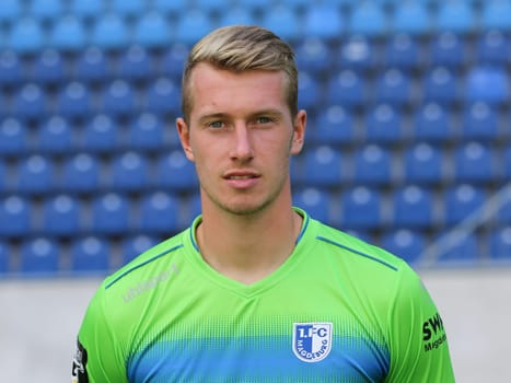 Goalkeeper Lukas Cichos in the squad 1. FC Magdeburg - 3. Football League - Squad season 2016/17