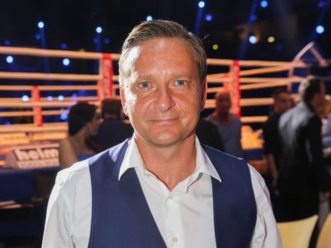 former German football player and jetz manager Horst Heldt at SAT1 Ran - Boxing on 16.07.2016 in the Max-Schmeling-Halle Berlin