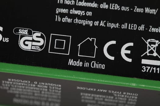 Symbols on electrical appliance