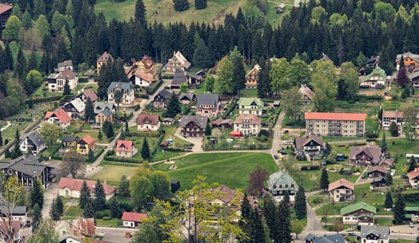 aerial view of harrachov,czech repiblic,europe