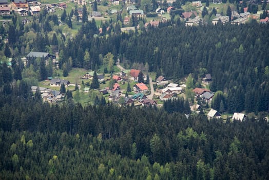 aerial view of harrachov,czech repiblic,europe