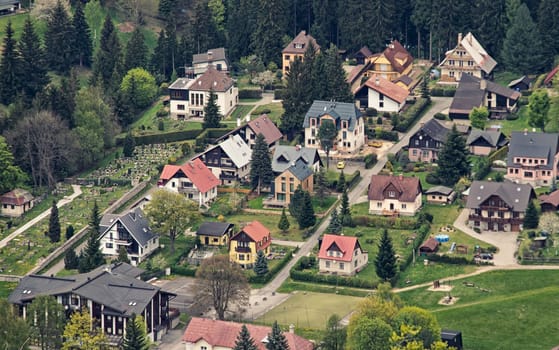 aerial view of harrachov,czech repiblic,europe