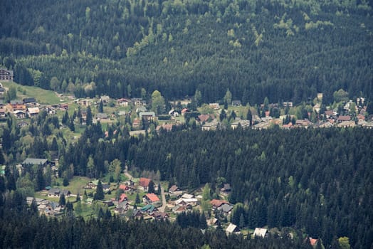 aerial view of harrachov,czech repiblic,europe