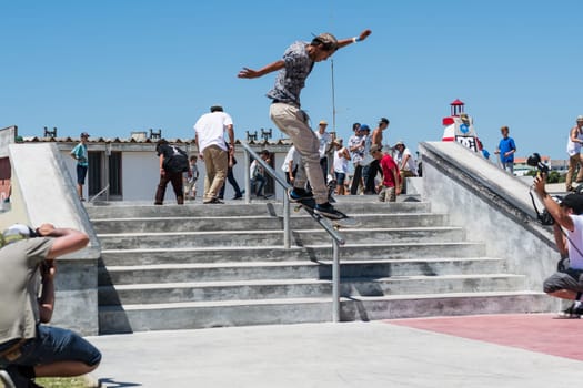 POVOA DE VARZIM, PORTUGAL - JULY 24, 2016: Guilherme Durand during  the 2nd Stage of DC Skate Challenge by Moche.