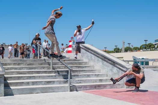 POVOA DE VARZIM, PORTUGAL - JULY 24, 2016: Guilherme Durand during  the 2nd Stage of DC Skate Challenge by Moche.