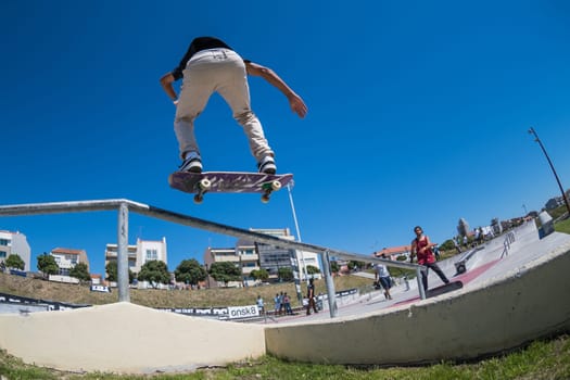 POVOA DE VARZIM, PORTUGAL - JULY 24, 2016: Joao Fernandes during  the 2nd Stage of DC Skate Challenge by Moche.