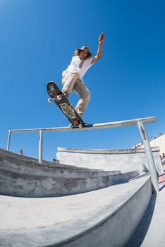 POVOA DE VARZIM, PORTUGAL - JULY 24, 2016: Pedro Fangueiro during  the 2nd Stage of DC Skate Challenge by Moche.