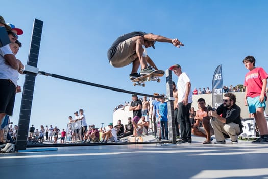 POVOA DE VARZIM, PORTUGAL - JULY 24, 2016: Pedro Roseiro during  the 2nd Stage of DC Skate Challenge by Moche.