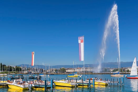 The lake and the yellow boats