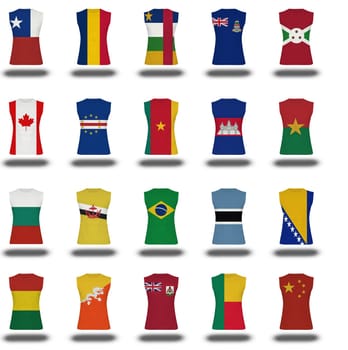compilation of nationals flag shirt icon on white background part 2/10