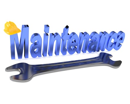 Maintenance concept image on white, 3d rendering
