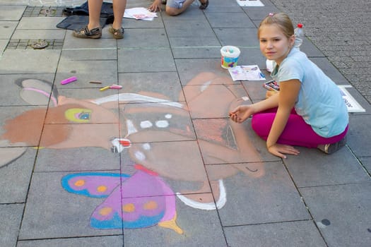 street painting in Geldern, Germany, september, 2011
