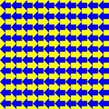 Arrows seamless geometric pattern in blue and yellow colors
