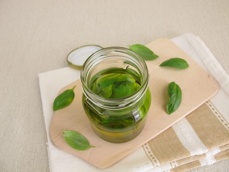 Homemade basil oil