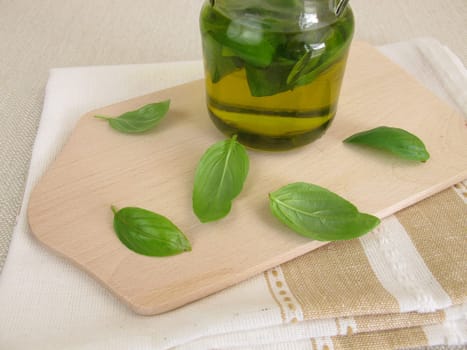 Homemade basil oil