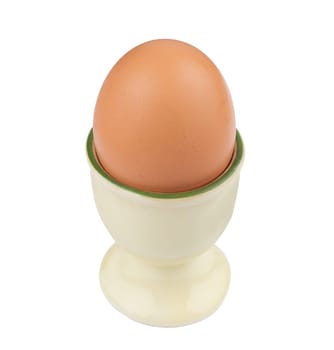 Top view of simple blank egg holder isolated on white
