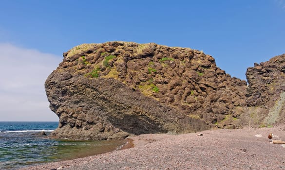 Pillow Lava Formation on a Remote Ocean Coast in the Green Gardens Trail in Gros Morne National Park in Newfoundland Canada