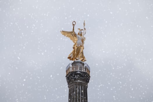 Victory Column in Berlin inWinter